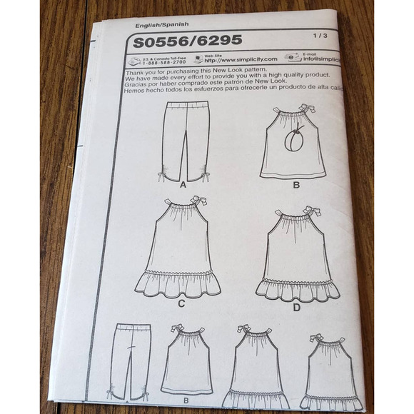 Newlook S0556 Toddler Girls Summer Sun Knit Dress Tops and Trousers Size 1 to 4 - Picture 3 of 4